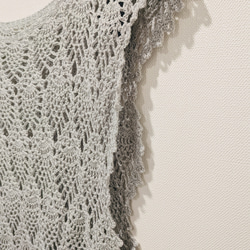 サマーニット＊かぎ針編トップス　ロング丈　夏ベスト 3枚目の画像