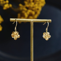 【 14kgf ピアス 】 はちみつ ハニー シトリン 実 金平糖 11月誕生石 ／ 秋の誕生石2025 2枚目の画像