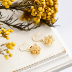 【 14kgf ピアス 】 はちみつ ハニー シトリン 実 金平糖 11月誕生石 ／ 秋の誕生石2025 1枚目の画像