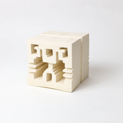 有孔ブロック｜欄間タイル90厚｜ライト｜無釉アイボリー 2枚目の画像