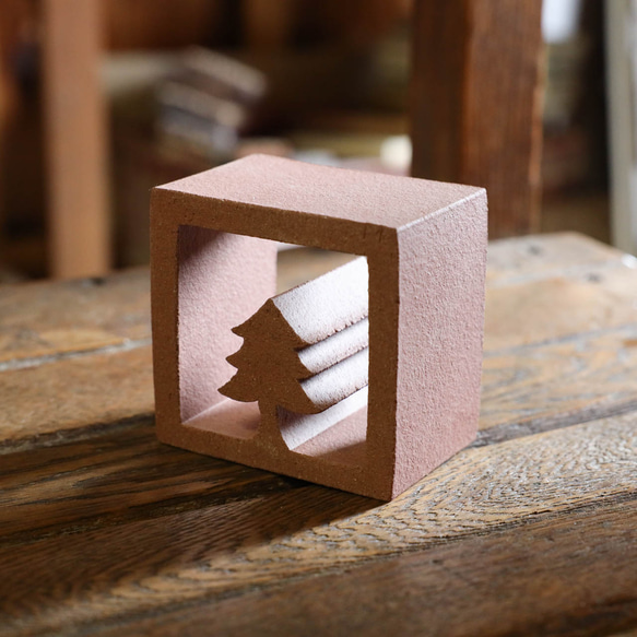 有孔ブロック｜欄間タイル90厚｜ライト｜無釉アイボリー 5枚目の画像