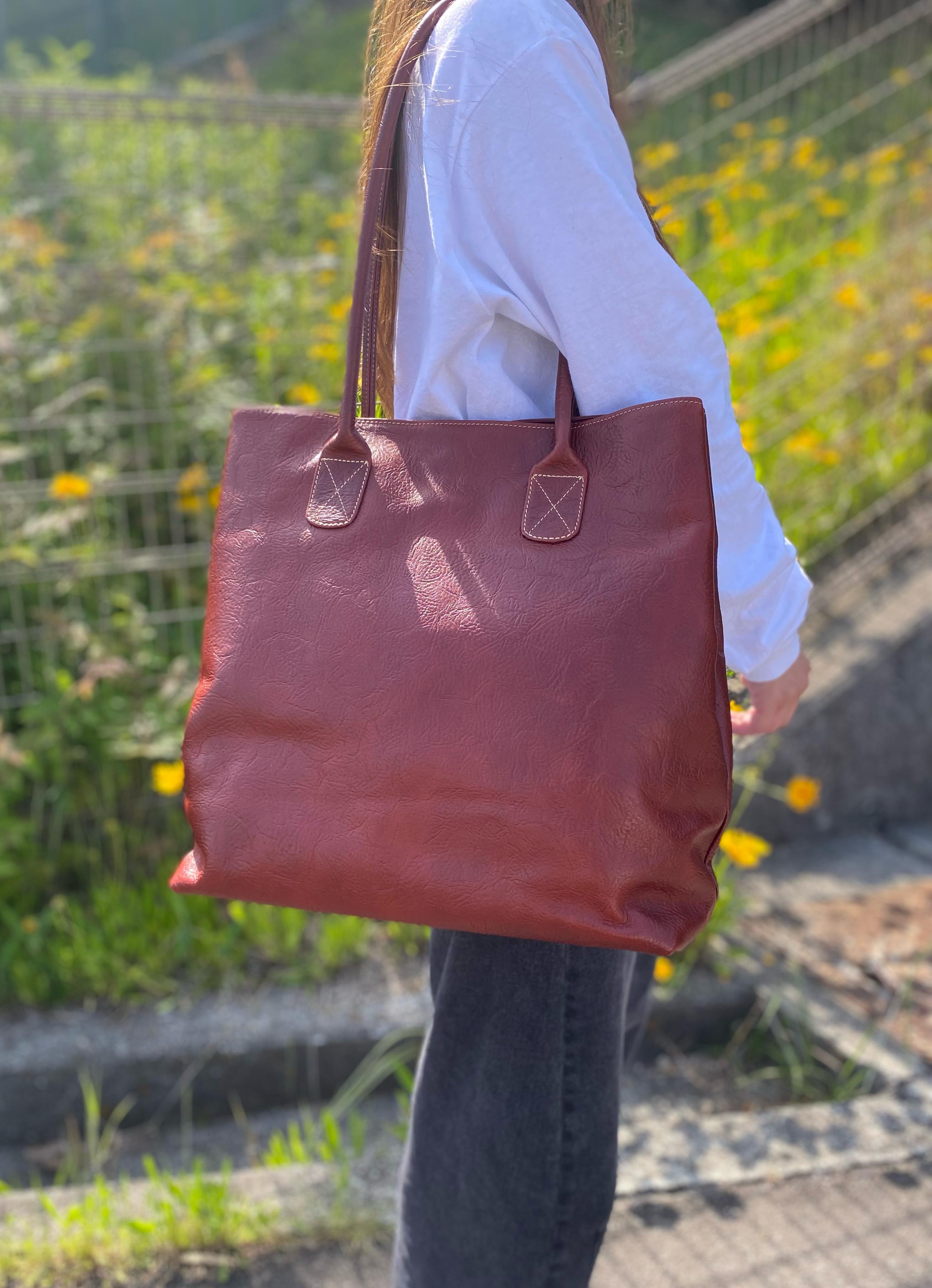 【期間限定SALE】50%off ノベルティ付き 本革 たつのレザー オールハンドメイド トートバッグ