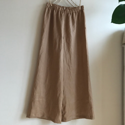 フレンチリネン（黒）で作ったハイネックフレアマキシワンピース