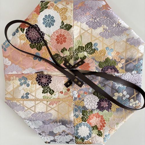 帯リメイクバッグ あずま袋、風呂敷袋、エコバッグ、ショッピング