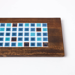 カフェトレイ｜タイルトレイ｜カフェ風｜レトロ｜150×300㎜｜ブルー 3枚目の画像