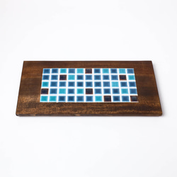 カフェトレイ｜タイルトレイ｜カフェ風｜レトロ｜150×300㎜｜ブルー 2枚目の画像