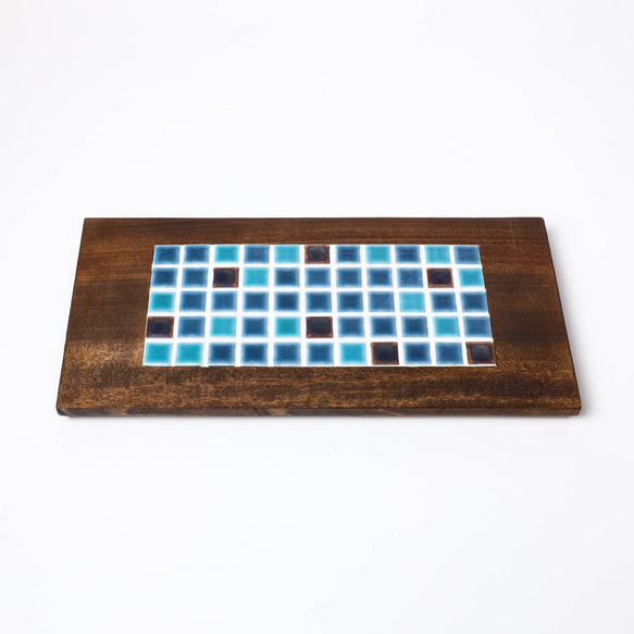 カフェトレイ｜タイルトレイ｜カフェ風｜レトロ｜150×300㎜｜ブルー 2枚目の画像