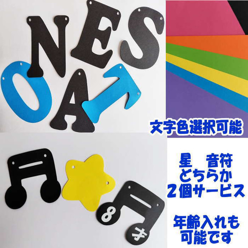 お名前 ガーランド アルファベット 8字以内 誕生日 名前入れ