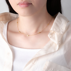 ダイヤシェイプのステーションネックレス　つけっぱなしOK・金属アレルギー対応　重ね付け　 13枚目の画像