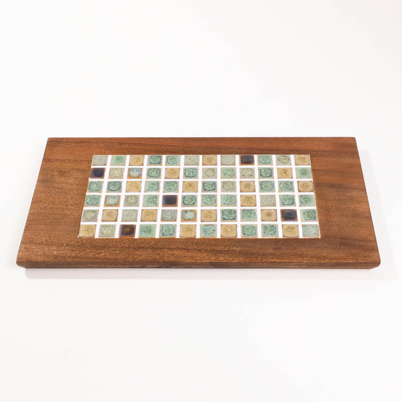 カフェトレイ｜タイルトレイ｜カフェ風｜レトロ｜150×300㎜｜グリーン 2枚目の画像