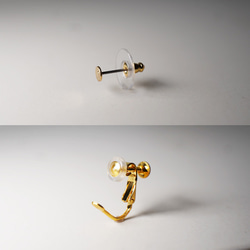 TP-261 美濃燒小花白珍珠加工耳環/耳環 [背面皮革加工] 第6張的照片