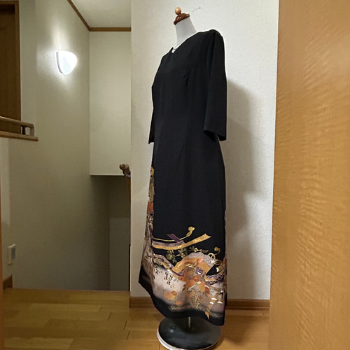 076 13号 留袖ドレス 裏地付なのでまとわりつかない 結婚式 パーティ