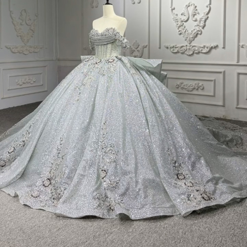 シルバー フリル袖 グリッタードレス フリル スカート ウェディング ドレス メーカー & サプライヤー