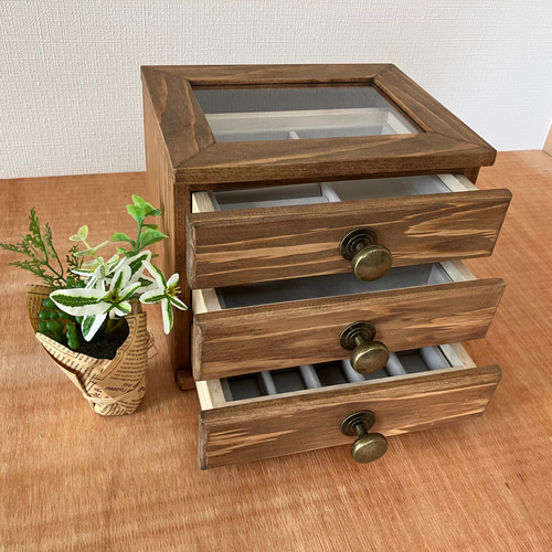 アンティーク調 ヴィンテージ風 アクセサリー ジュエリー ケース 木製