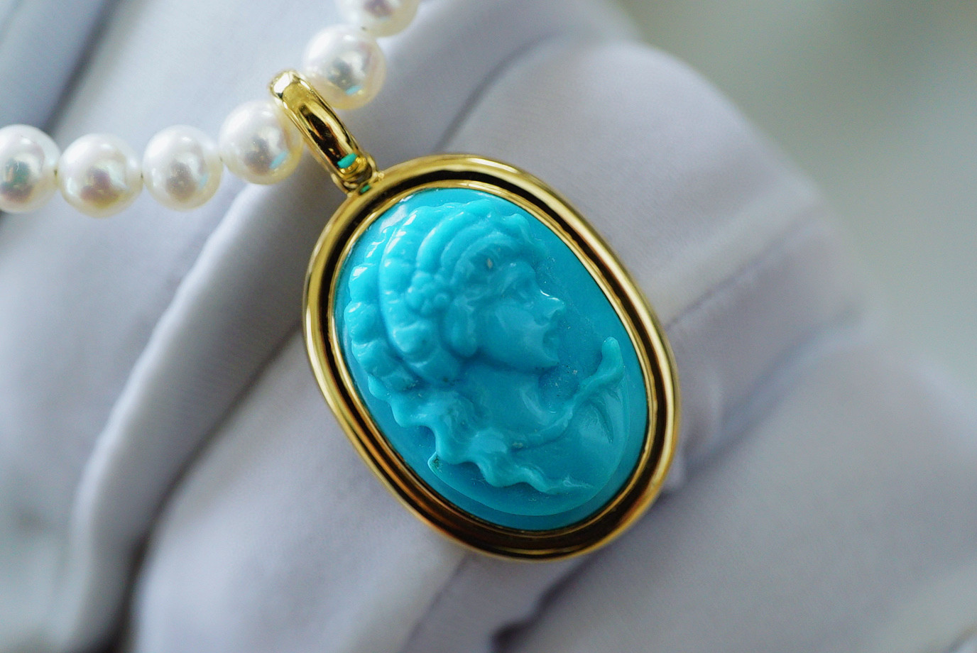 「ギリシャ女神」K18ゴールド　ナチュラルターコイズ　成功・繁栄・12月の誕生石　アリゾナトルコ石  ペンダントのみ