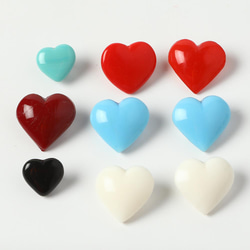 ウランガラス ハート 2個売 ウランガラスのカボション 檸檬色＆ゴールド 1.8cm ボタン