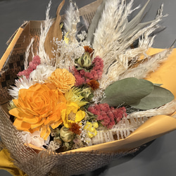 スワッグ　花束　オレンジ×ホワイト系　プレゼントにも❁ 5枚目の画像