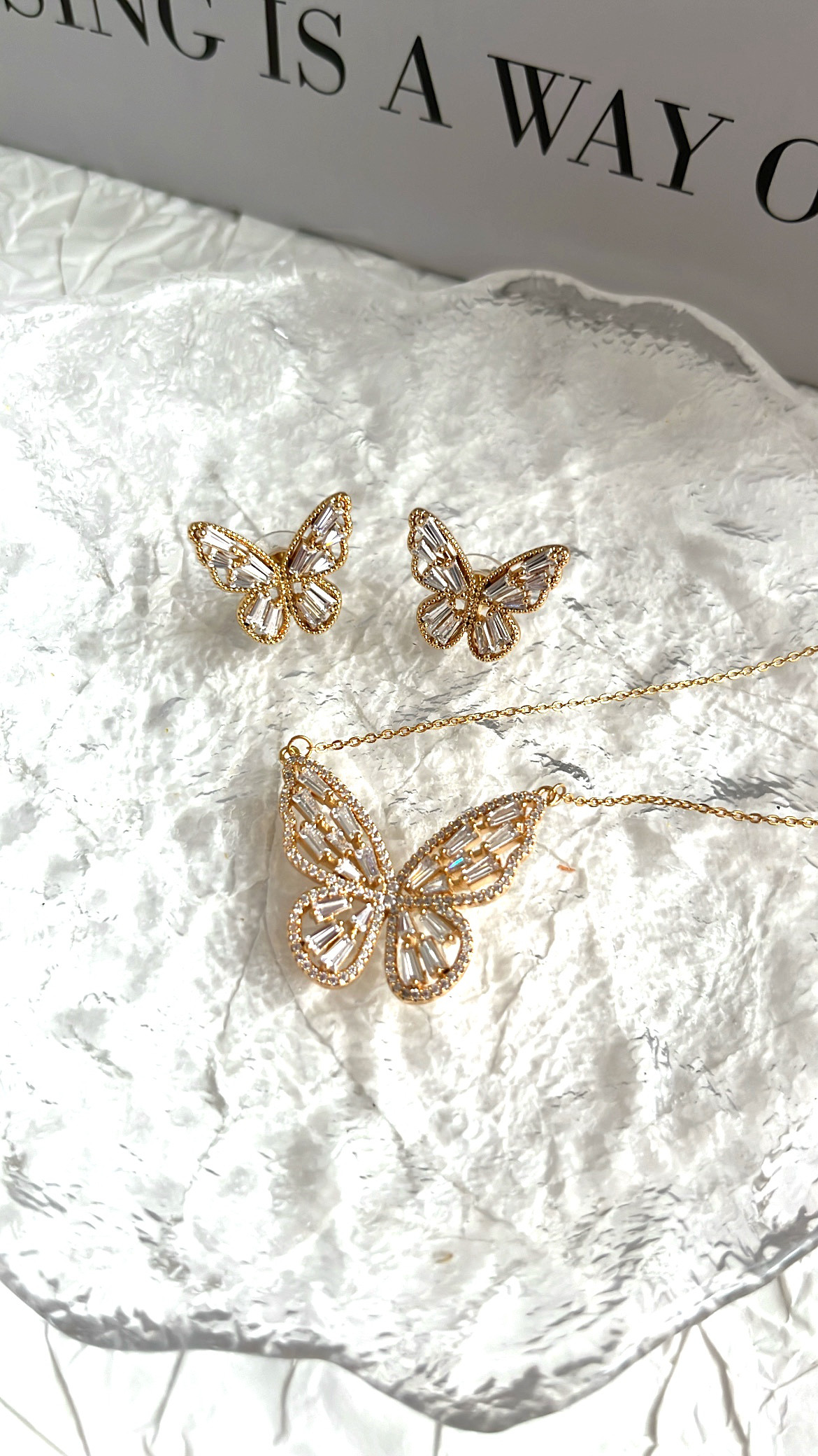【2025SSコレクション】ロマンティックバタフライジュエリーセット ホワイト