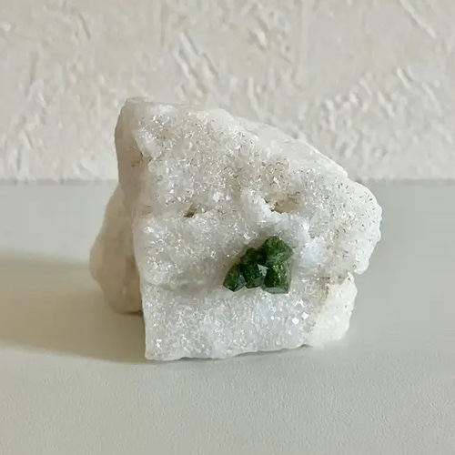 クロムドラバイト グリーントルマリン 母岩付き原石 ① 巴基斯坦 绿色