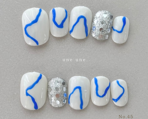 35］ネイルチップ うねうねネイル ぷっくり モード 個性派ネイル