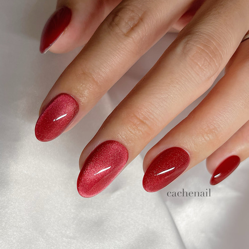 ネイルチップ ジェルネイル マグネットネイル 赤ネイル レッドネイル