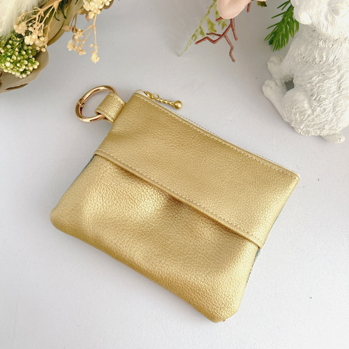 インド刺繍リボン x 合皮ポーチ ♡ポケットティッシュケース付き
