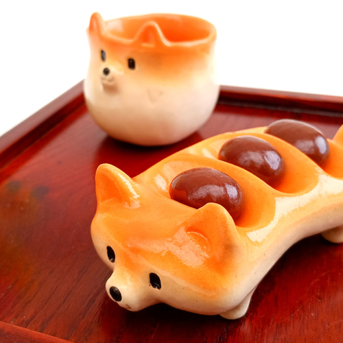 柴犬チョコボール・ホルダー お菓子用ボウル 陶器 1点あります お椀