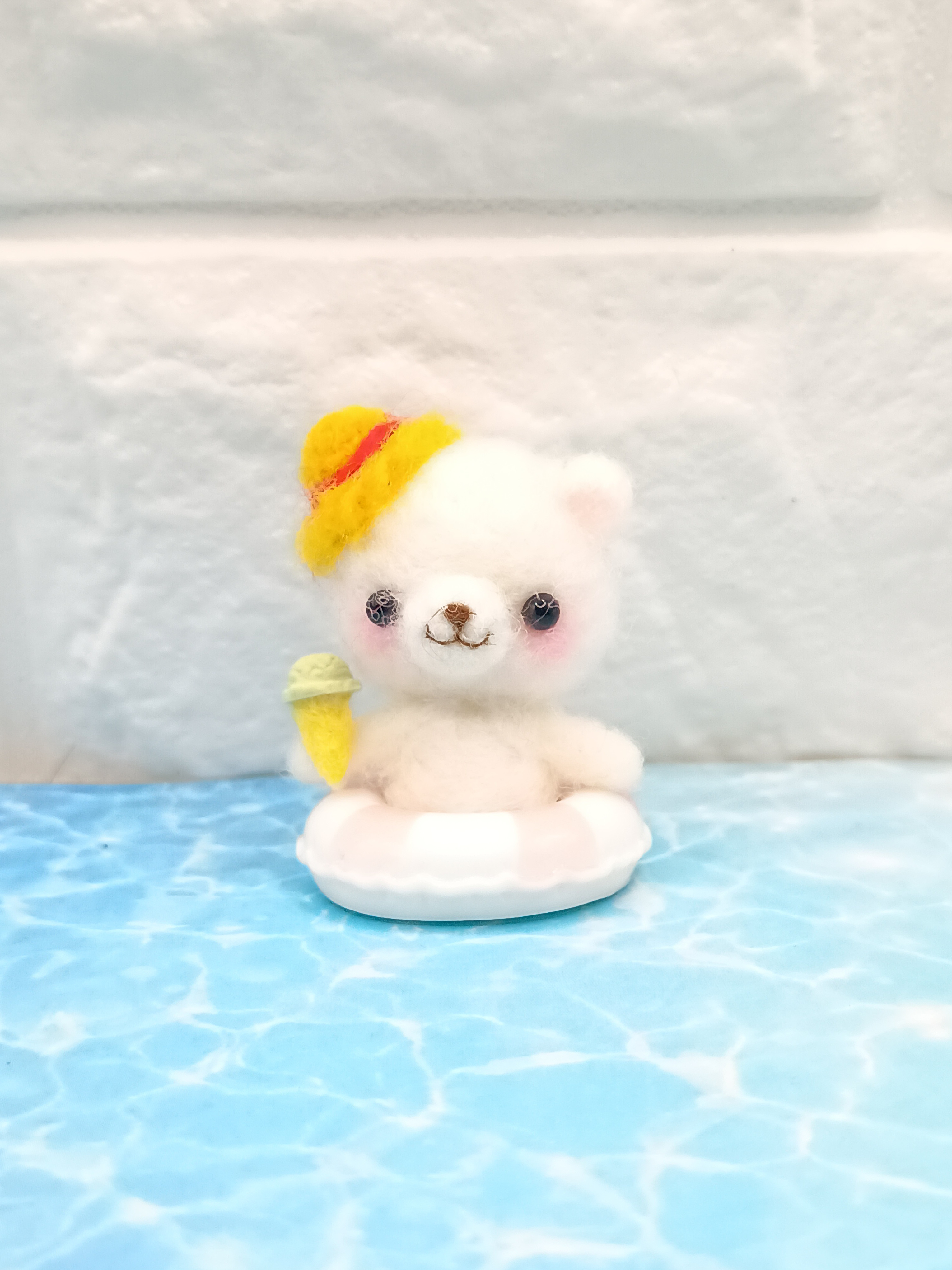 羊毛フェルト 浮き輪でぷかぷか.° 動物さん5点セット ぬいぐるみ 夏 作家 羊毛フェルト 浮き輪でぷかぷか.° 動物さん5点セット ぬいぐるみ