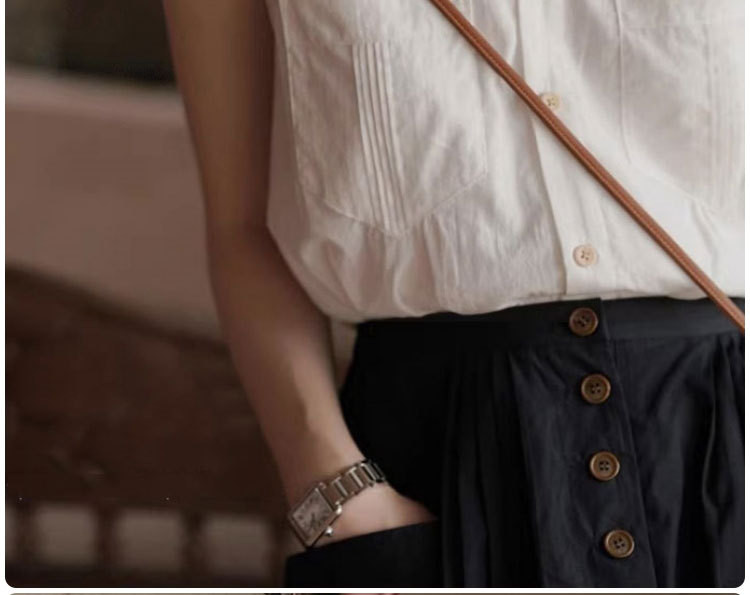 ネイビーカラー フリル ベスト型シャツ    92