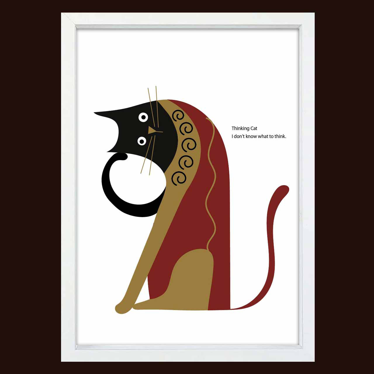 考えるネコ　猫　送料無料　お気に入り9600件突破　ポスター　アートポスター　アート/sei検索新着順　2945