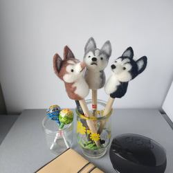 指人形　ハスキー犬のおとな 2枚目の画像