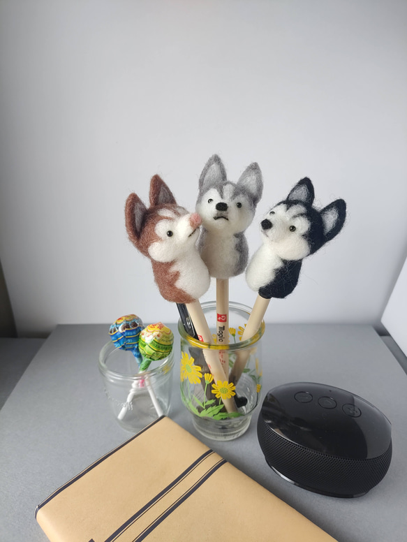 指人形　ハスキー犬のおとな 2枚目の画像