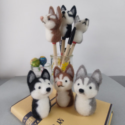 指人形　ハスキー犬のおとな 8枚目の画像