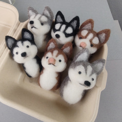 指人形　ハスキー犬のおとな 12枚目の画像