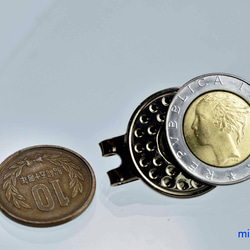 ゴルフマーカー マグネットマーカー  12548-474　コインマーカー シルバー クリッ 　ビンテージコインマーカー　 5枚目の画像