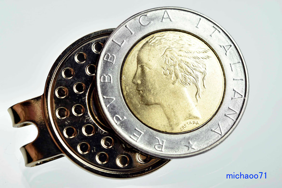 ゴルフマーカー マグネットマーカー  12548-474　コインマーカー シルバー クリッ 　ビンテージコインマーカー　 1枚目の画像