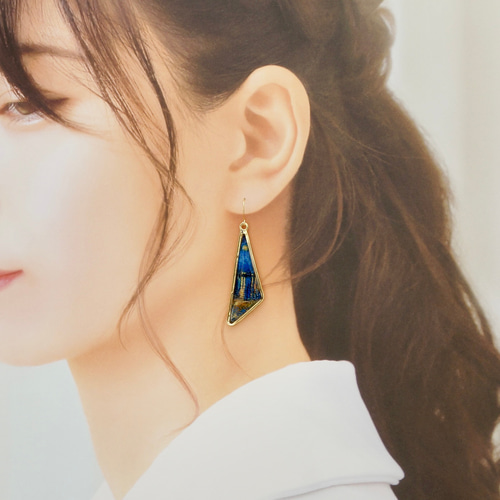 ゴッホ展】星月夜のかけら〔ピアス/イヤリング〕 ピアス（フック