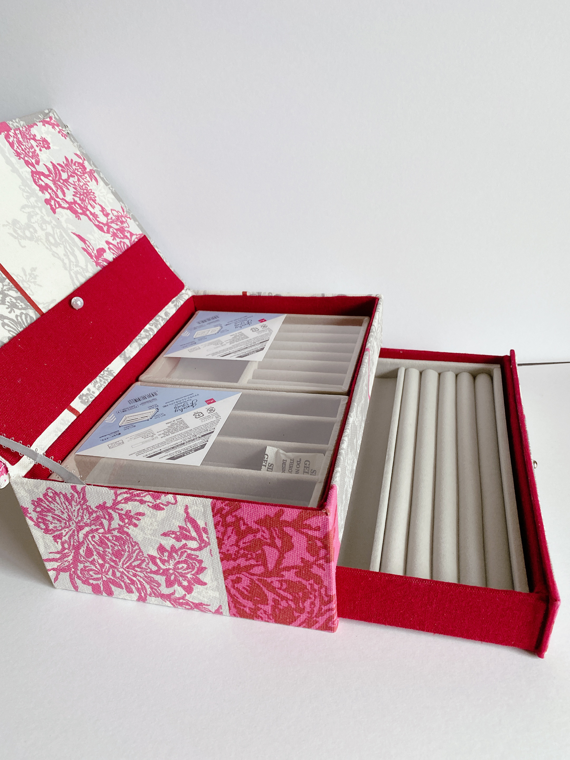 アクセサリー収納ケース、２段式、トワルドジュイ、マリーアントワネット、カルトナージュ《再販》