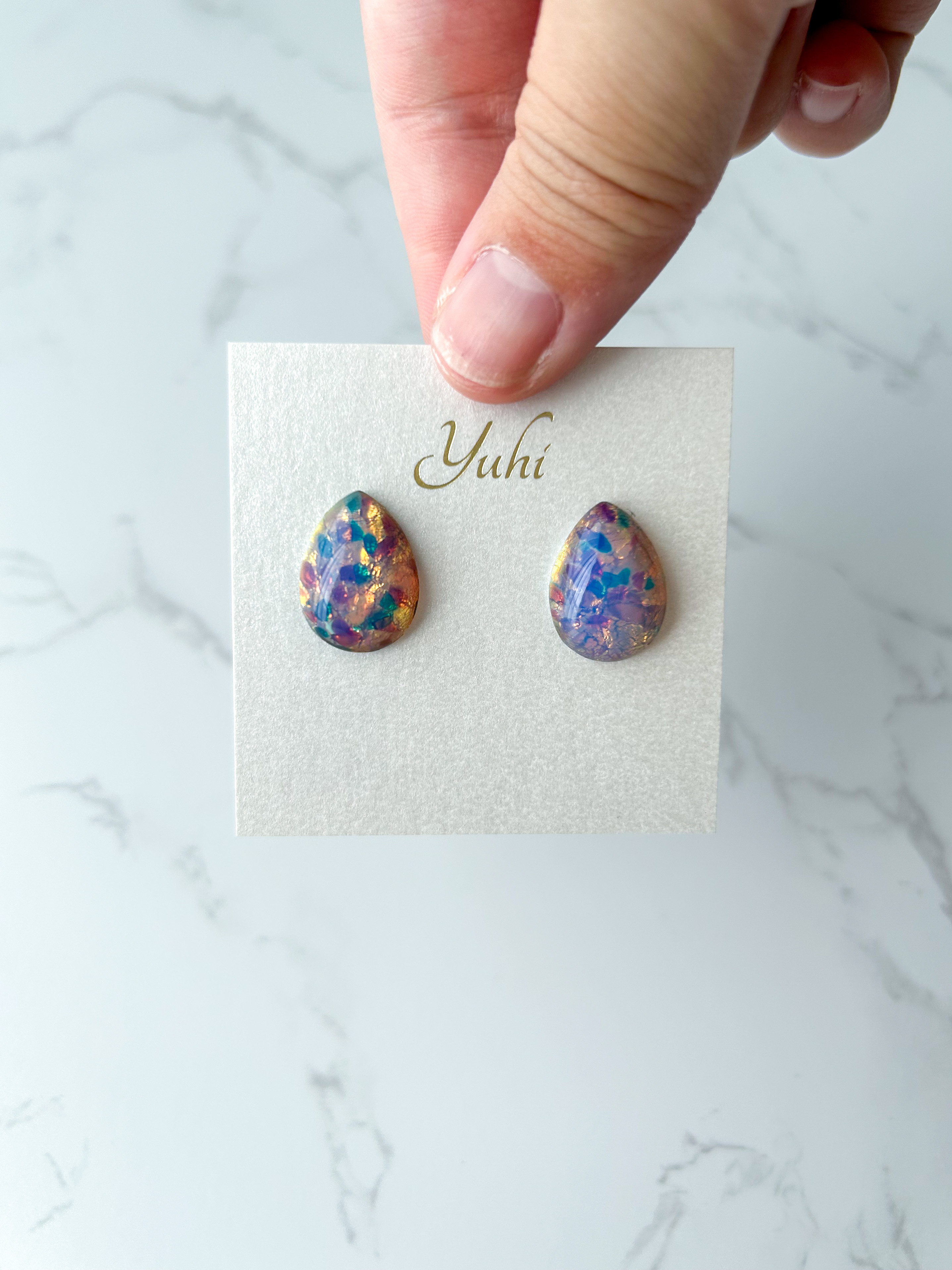 ヴィンテージガラスピアス/イヤリング　上品 大ぶり きれいめ