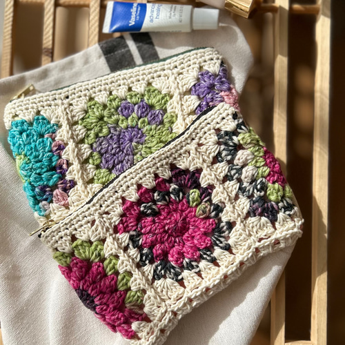 グラニースクエア 化粧ポーチ グリーン系 ポーチ 2244_knit 通販