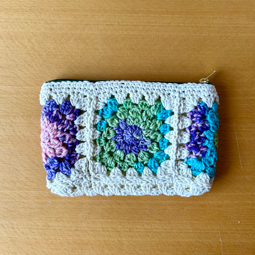 グラニースクエア 化粧ポーチ グリーン系 ポーチ 2244_knit 通販