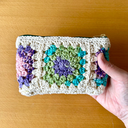 グラニースクエア 化粧ポーチ グリーン系 ポーチ 2244_knit 通販