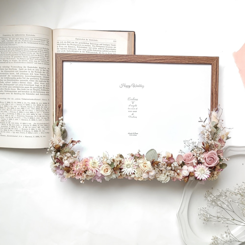 A4サイズ】ドライフラワーのフォトフレーム ウェルカムボード