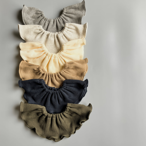 waffle frill bib＊ ワッフル フリルスタイ スタイ・よだれかけ koko