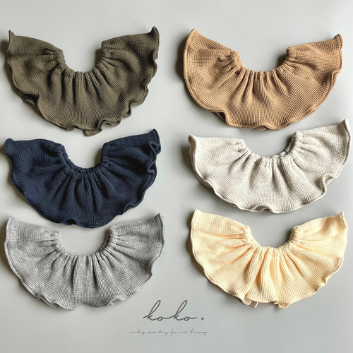 waffle frill bib＊ ワッフル フリルスタイ スタイ・よだれかけ koko