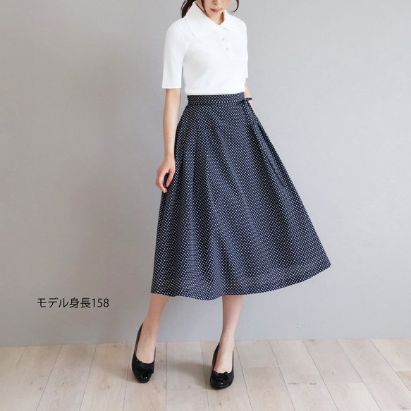 【旬のビッグカラーで小顔効果も◎】ポロ襟半袖 ストレッチプルオーバー【ホワイト】 4枚目の画像