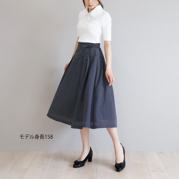 【上品さと可愛らしさが同時に叶う！】ポロ襟半袖 ストレッチプルオーバー【ブラック】 5枚目の画像