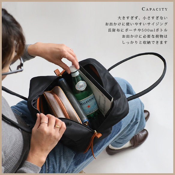 （送料無料）新色　軽量　Mサイズ　四角スクエア　ボストン　バッグ　クッション入ナイロン　ブラウン　P70F 4枚目の画像