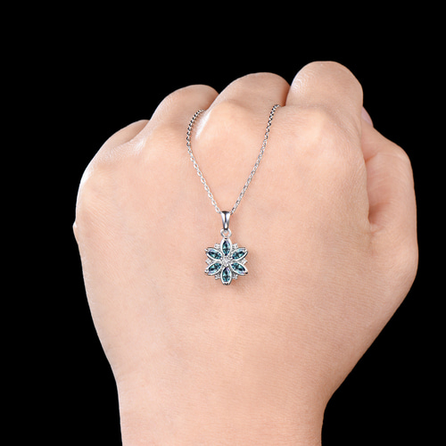 6月の誕生石アレキサンドライトネックレス フラワーペンダント リーフ