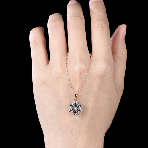 6月の誕生石アレキサンドライトネックレス フラワーペンダント リーフ